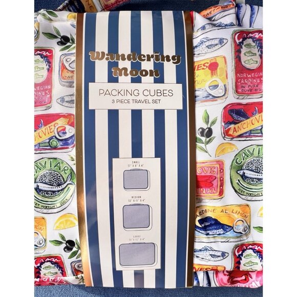 WONDERING MOON  3-Pc Packing Cube Set SARDINE TRAVELER Gift Fits In Suitcase - Picture 3 of 4